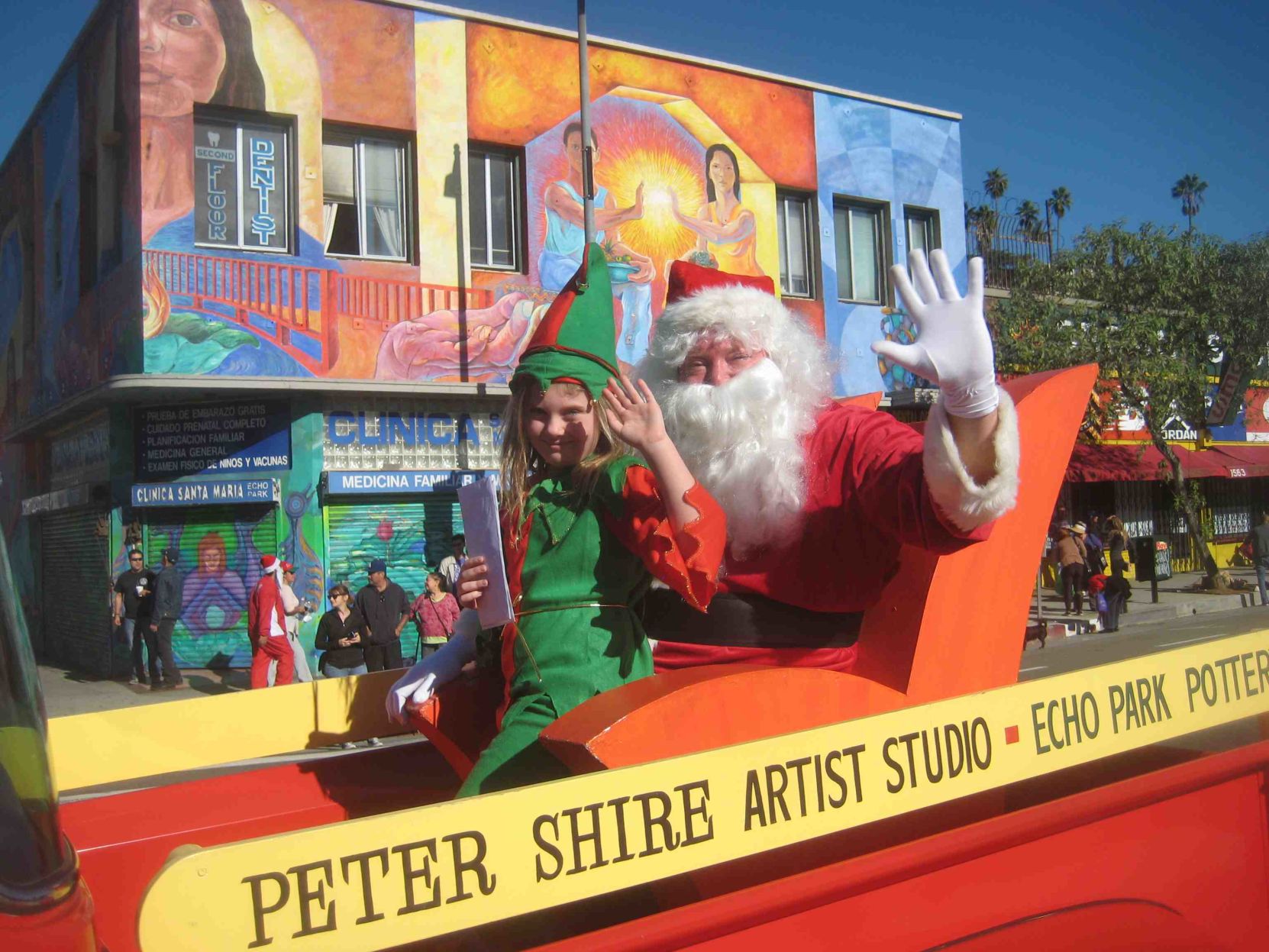 Santa at Echo Park parade